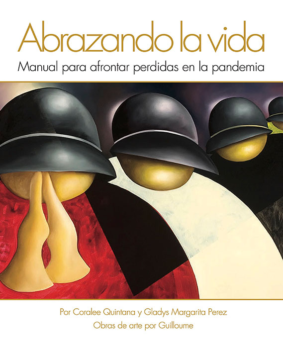Portada del libro Abrazando la Vida, con una obra de Guilloume